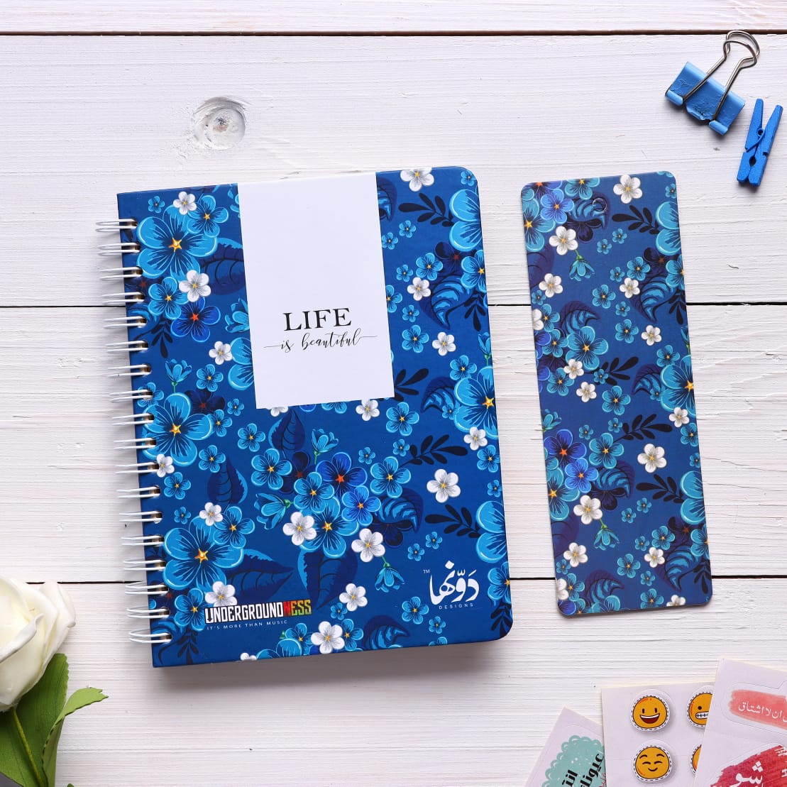 Classic Notebook -Blue Flowers